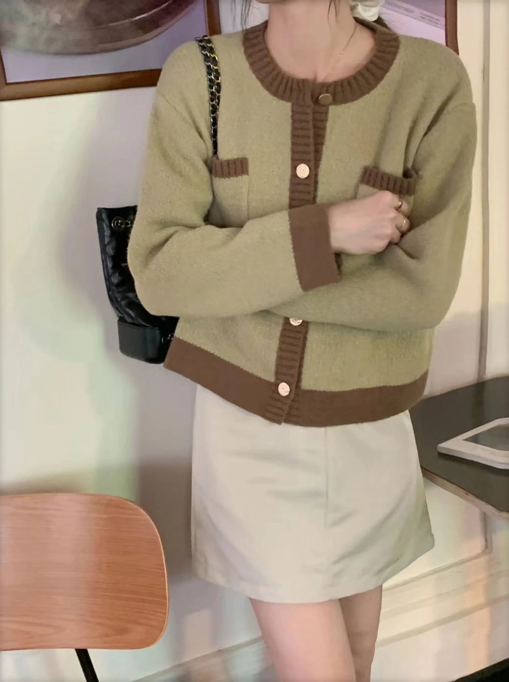 Autumn O-Neck Sweater Cardigan Women Knitted Jacket