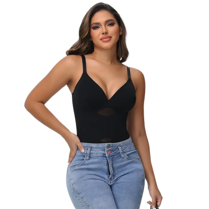 Sexy Cross Waist Bodysuit – Mesh, Breathable, Tummy Control