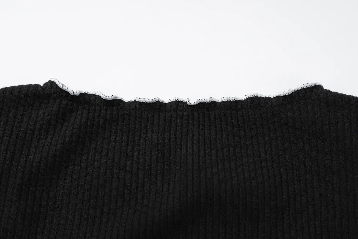 Dulzura Women’s Autumn Mini Dress – O-Neck, Long Sleeve, Ruffle Patchwork