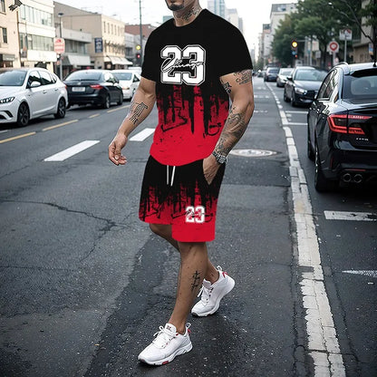 Men's Summer 2-Piece 3D Print T-Shirt