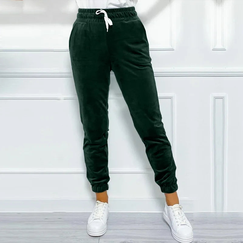 Velvet Joggers Women Warm Casual Fall Winter Pants