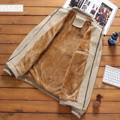 Men's Jacket Winter Coat Casual, Warm Thickened Zipper Large Cold-proof