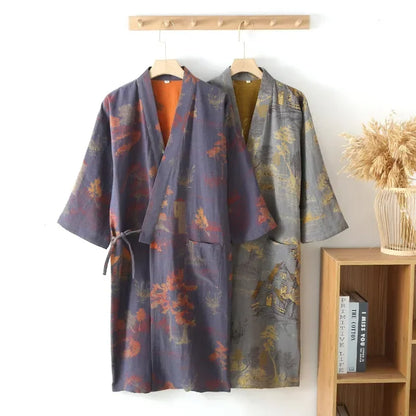 Men's Cotton Kimono Robe – Spring Roomwear