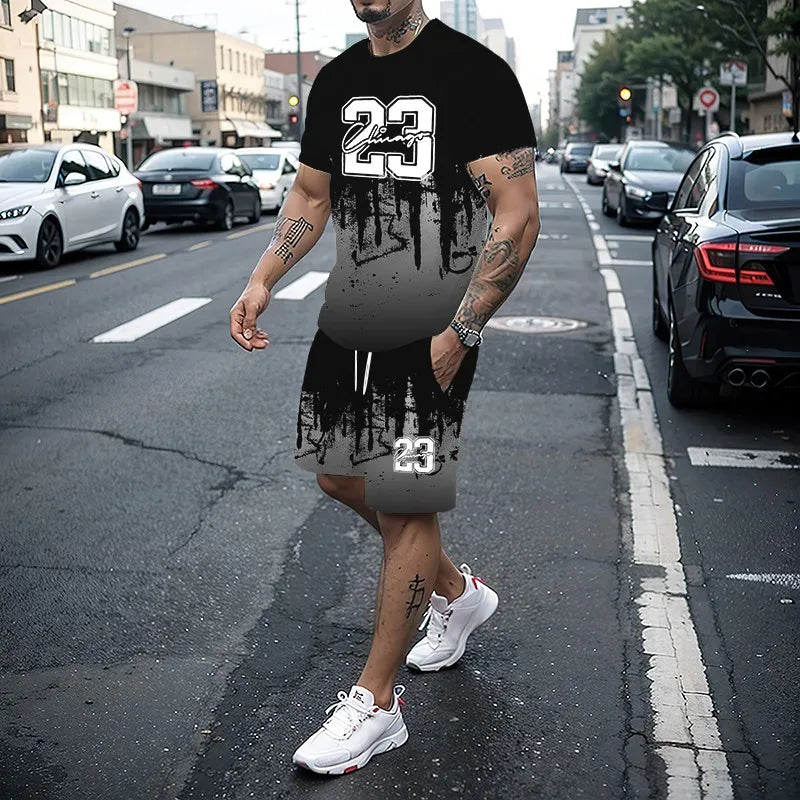 Men's Summer 2-Piece 3D Print T-Shirt