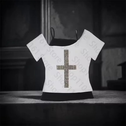 Gothic Punk Emo Crop Top – Y2K Harajuku Tee