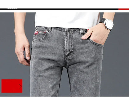 Men's Slim Stretch Denim Jeans – Blue/Grey