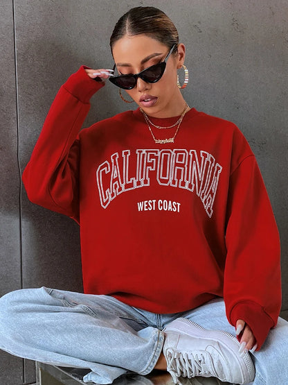 Korean Trend Women’s California Hoodie – Long Sleeve Pullover