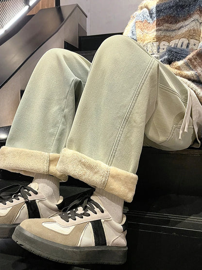 Winter Jeans, Korean Style, Fleece Lined, Warm Denim