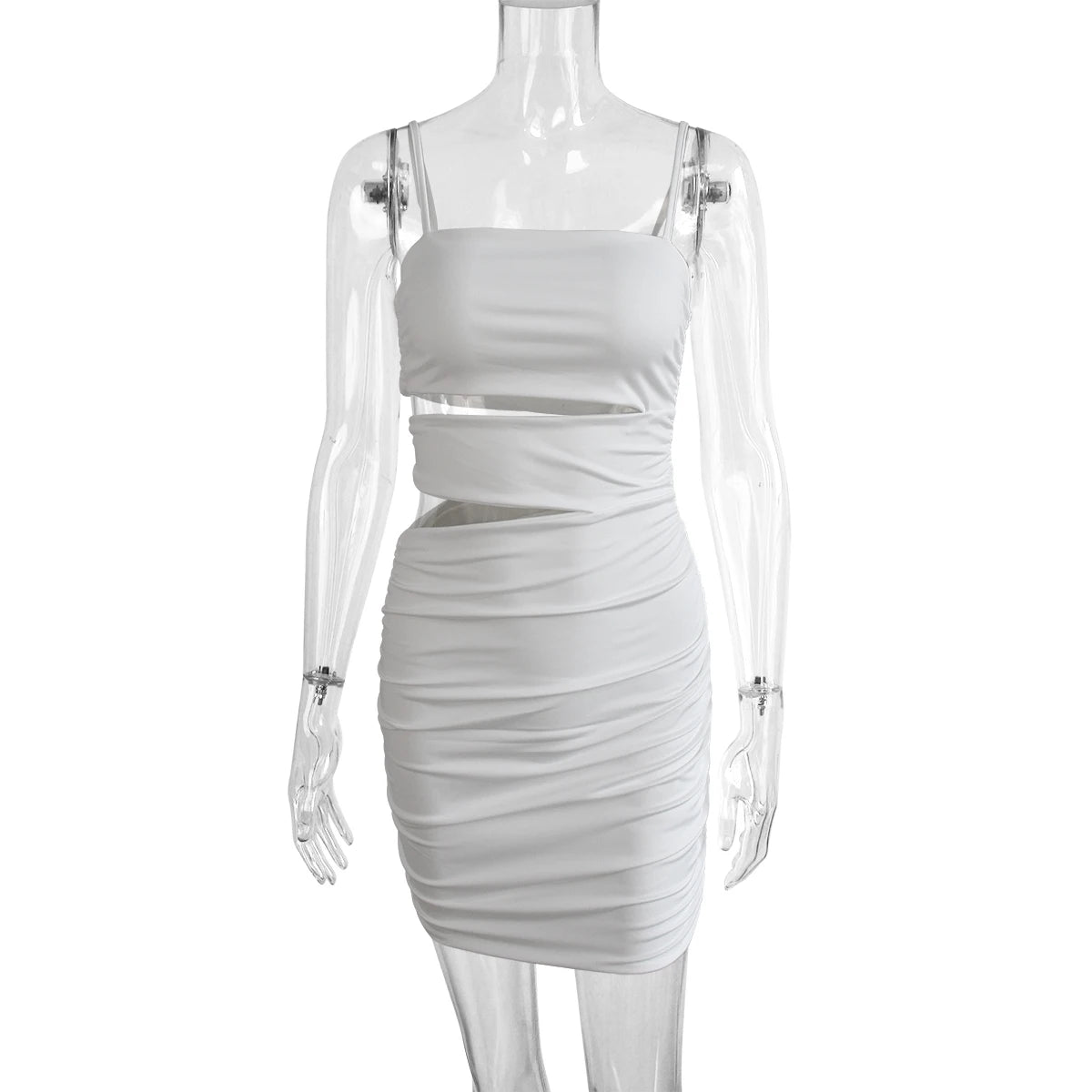 Sexy White Bodycon Mini Dress – Backless Party