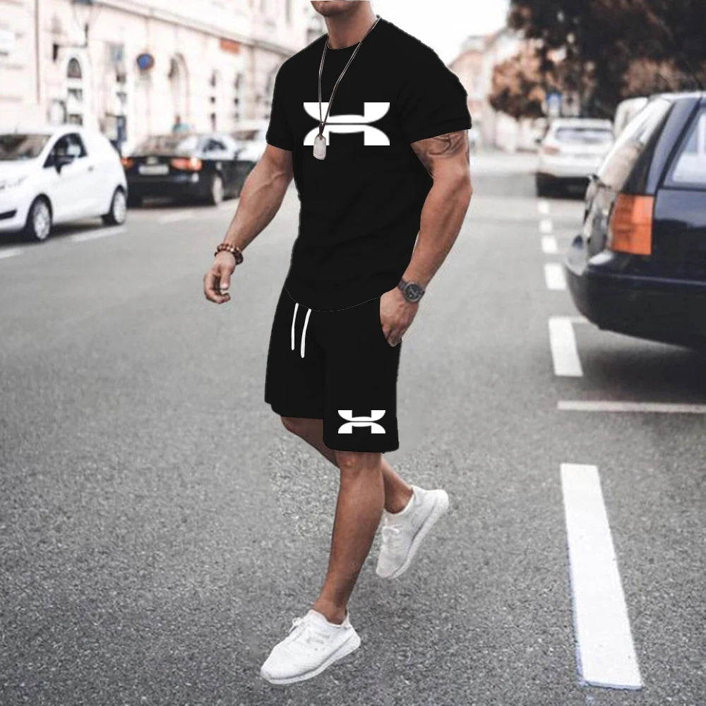 Men's 2025 Summer Casual Tracksuit – T-Shirt & Shorts