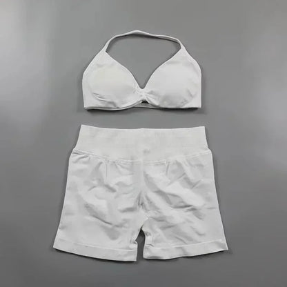 2PCS Women's Yoga Set – Bra & High Waist Shorts