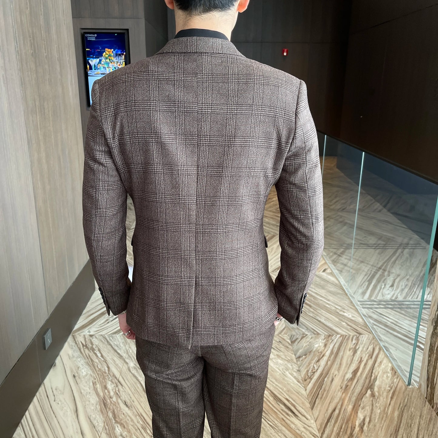 Men's Plaid 3-Piece Suit – Business Casual