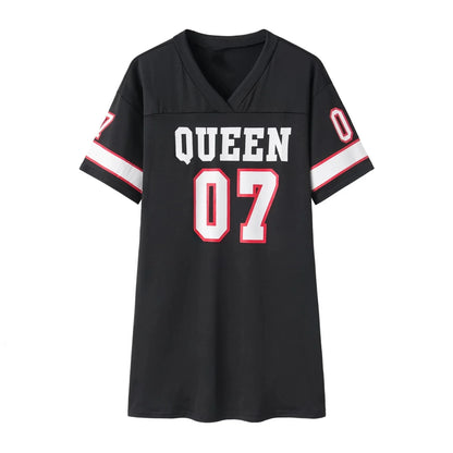 Neck Letter T-Shirt – Soft Milk Silk