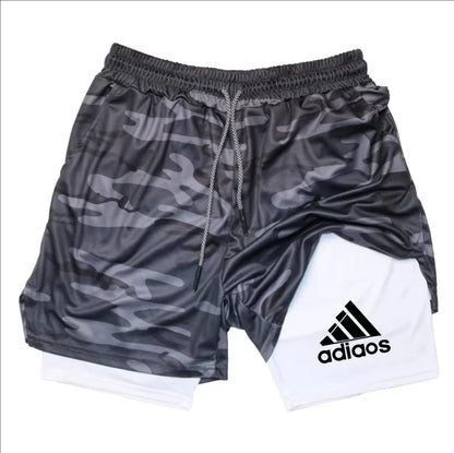 Men's 2-in-1 Compression Gym Shorts Quick Dry