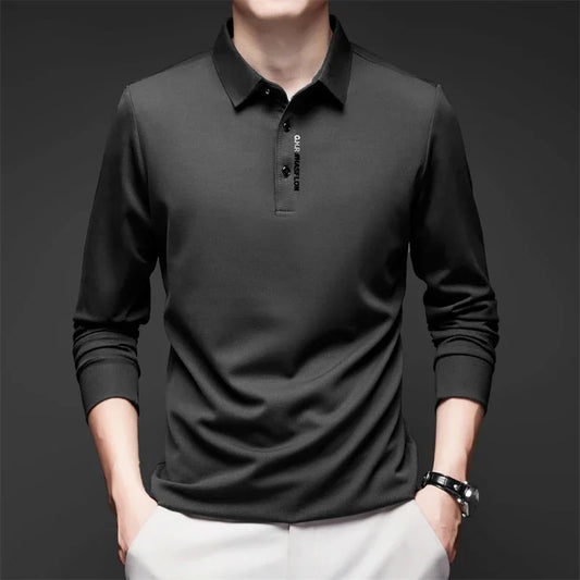 Men's Long Sleeve Polo Shirt Comfortable Fashionable Versatile