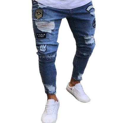 Men's Ripped Skinny Jeans – Stretch Hip Hop Denim