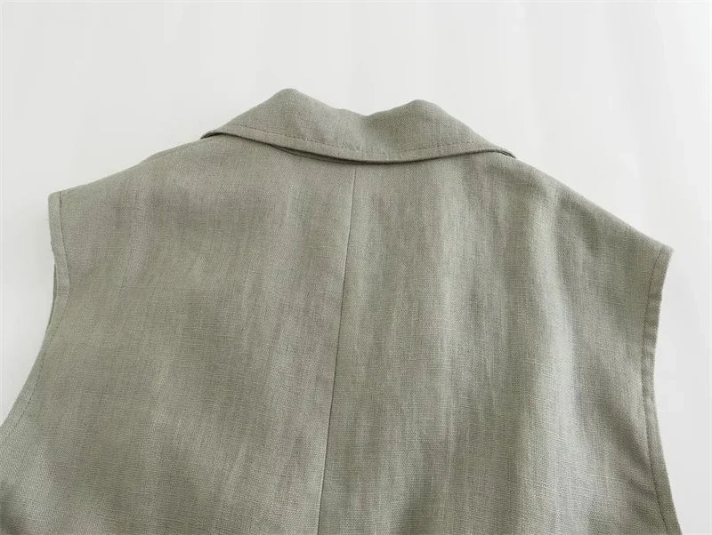 Women 2-Piece Summer Pants Set – Chic Vest & Wide Leg