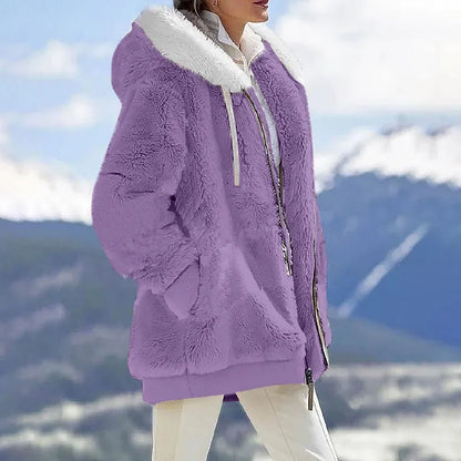Women's Winter Hooded Fleece Coat