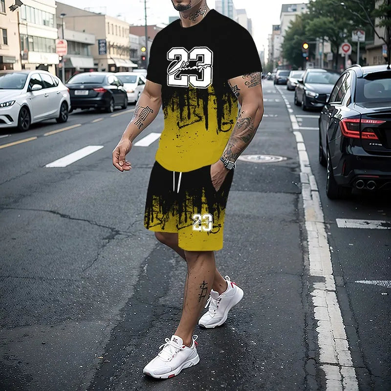 Men's Summer 2-Piece 3D Print T-Shirt