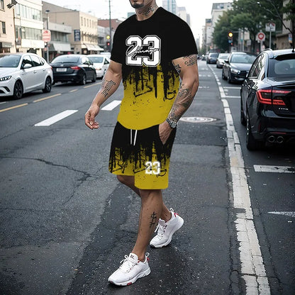 Men's Summer 2-Piece 3D Print T-Shirt