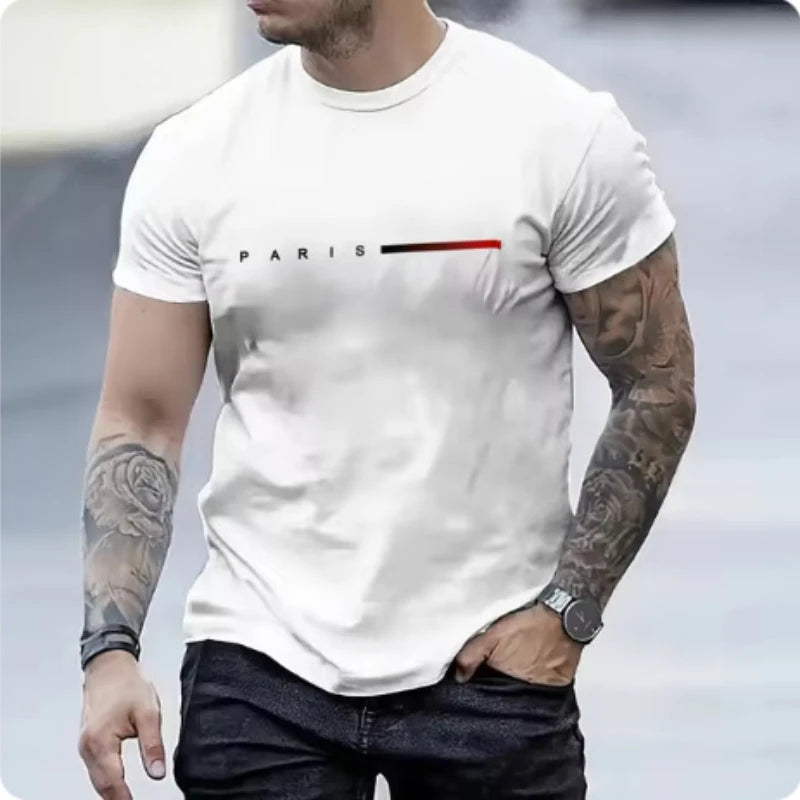 PARIS Men's Casual Short Sleeve Two-Piece Set