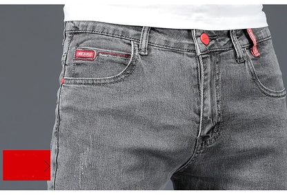 Men's Slim Stretch Denim Jeans – Blue/Grey