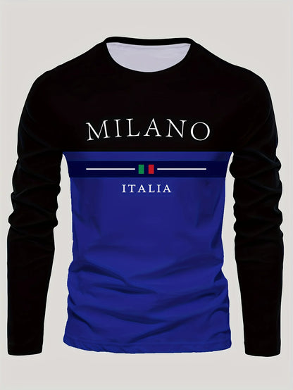 Men's summer casual print T-shirt breathable quick-dry