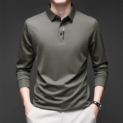 Men's Long Sleeve Polo Shirt Comfortable Fashionable Versatile