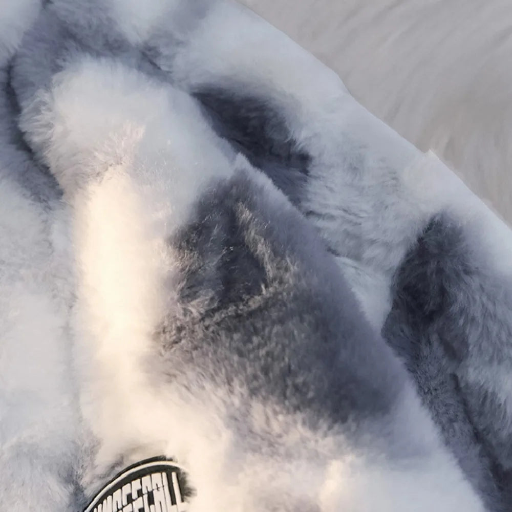 Women Tie Dye Fleece Jacket Warm Casual Winter Coat