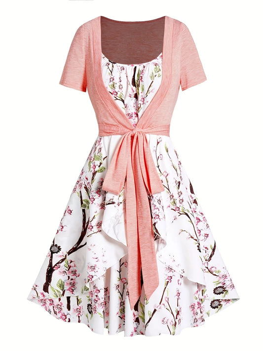 Women's Mosaic Print Long Suspender Dress – Spring/Summer EU/US