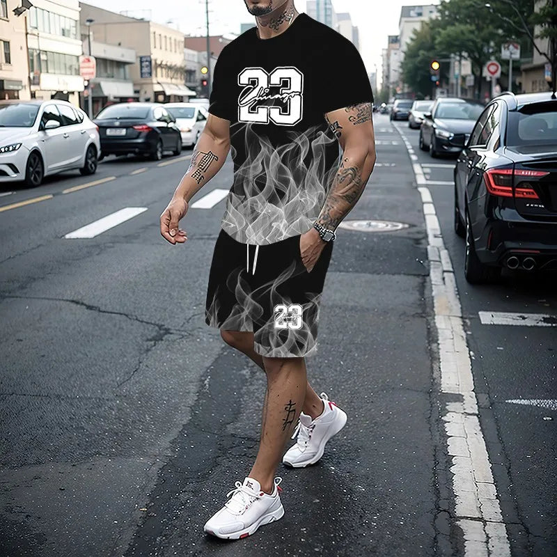 Men's Summer 2-Piece 3D Print T-Shirt