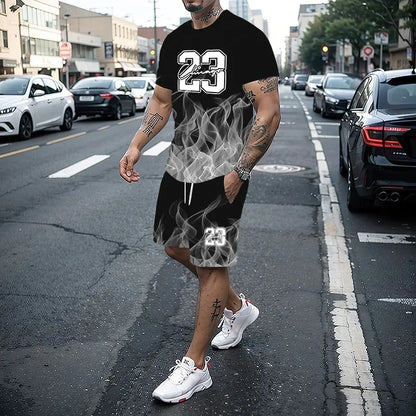 Men's Summer 2-Piece 3D Print T-Shirt