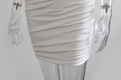 Sexy White Bodycon Mini Dress – Backless Party