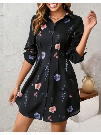 Elegant floral long sleeve blouse women office fashion