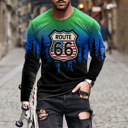 Retro Flame 3D Men's O-Neck T-Shirt