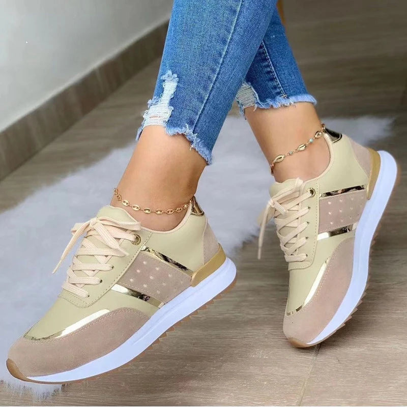 Women Sneakers Platform Shoes Leather Casual Sport Running