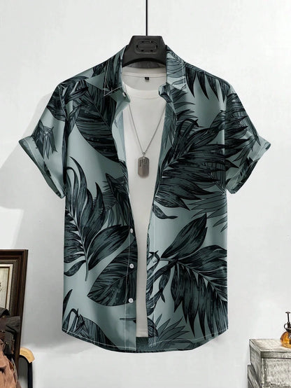 Luxury Hawaiian Shirt Men Vintage Slim Beach Fashion