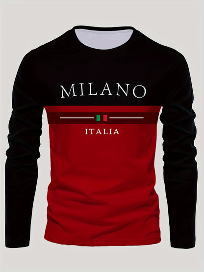 Men's summer casual print T-shirt breathable quick-dry