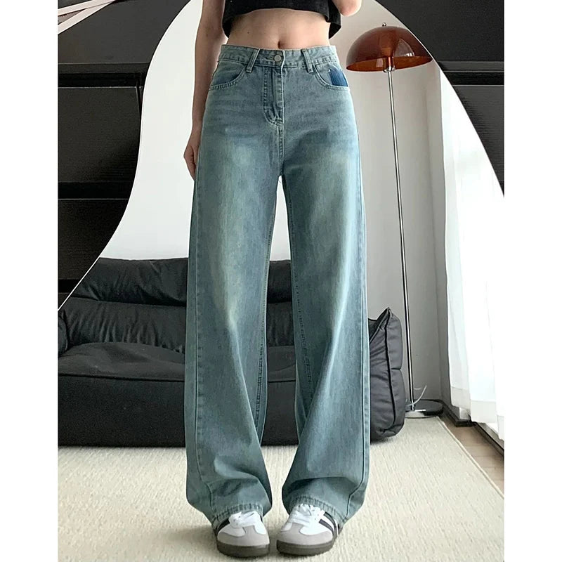 Korean High Waist Wide Leg Jeans for Women