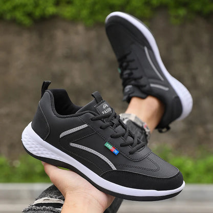 Italian PU leather men's sneakers, breathable summer fashion