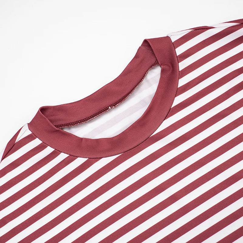 CUTENOVA Women’s Fall Stripe Sweatshirt & Shorts Set