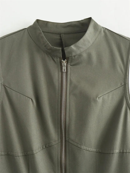 Elegant Pleated Sleeveless Bodycon Midi Dress for Women 2025