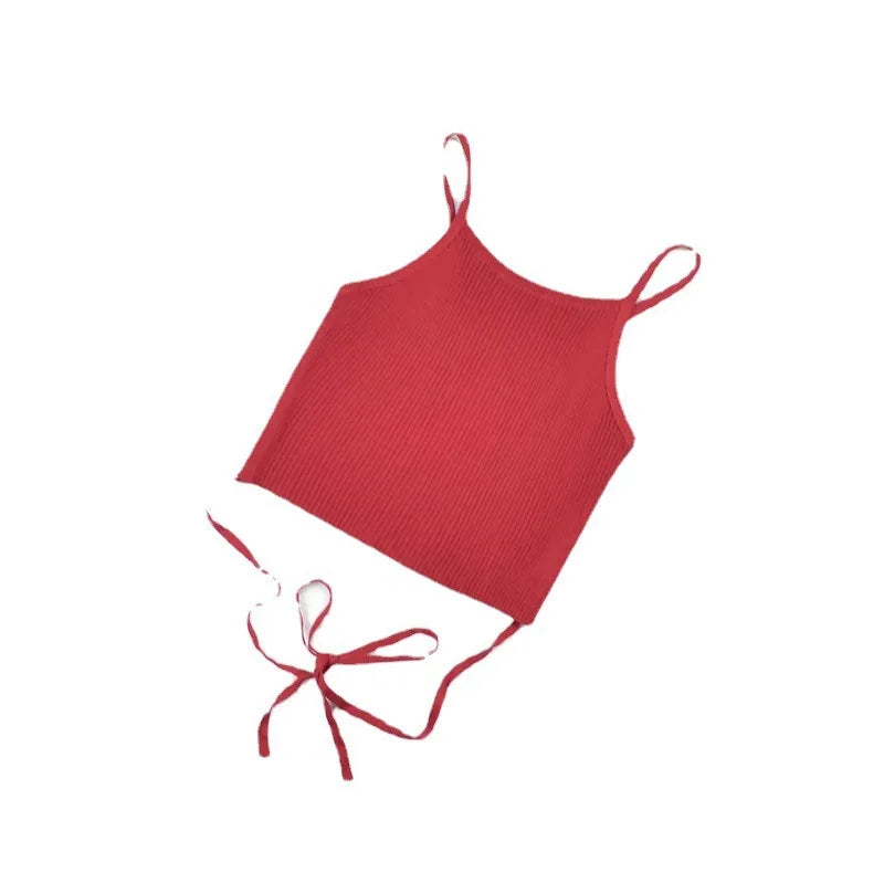 Girls Summer Lace-Up Crop Tank Top