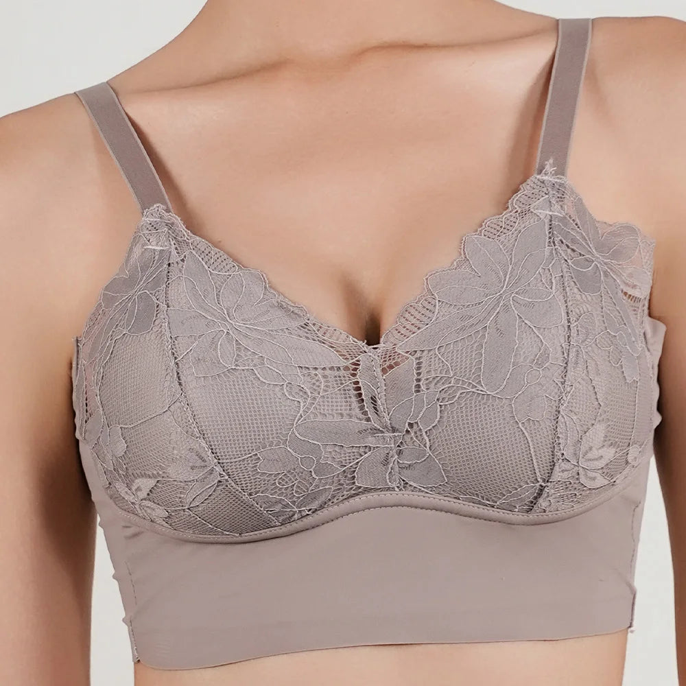 Wireless Lace Bra Adjustable Plus Small Large Cups
