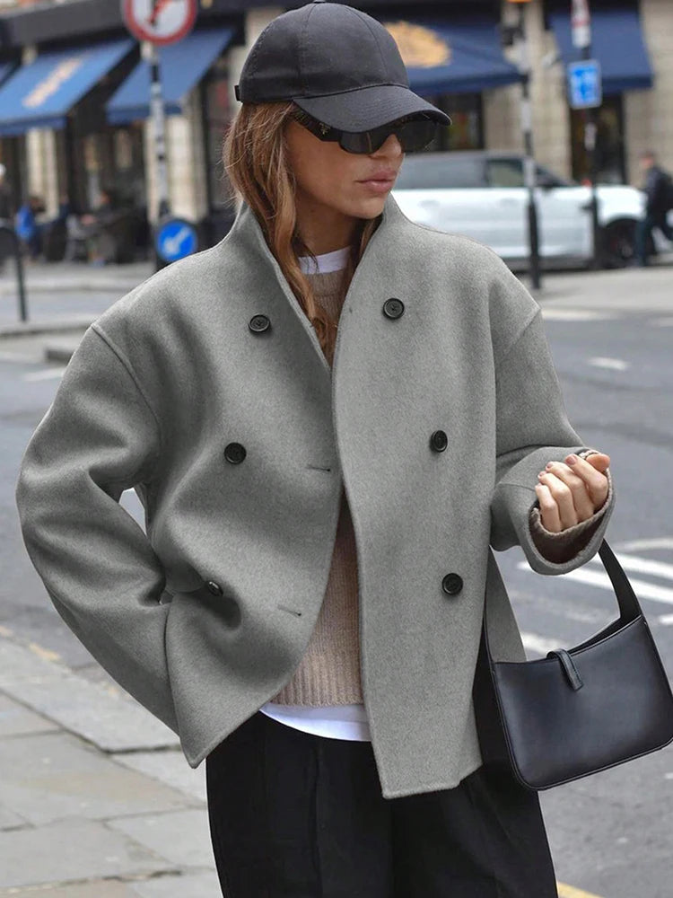 Stylish Women's Wool Coat Warm Autumn Winter Outerwear