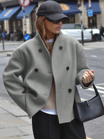 Stylish Women's Wool Coat Warm Autumn Winter Outerwear