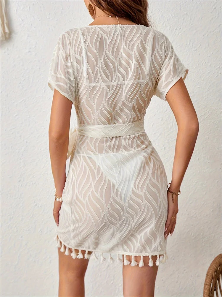 White Lace Swim Cover-Up – Sexy Beach Dress