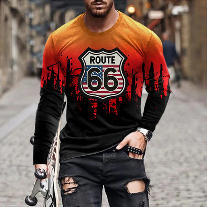 Retro Flame 3D Men's O-Neck T-Shirt