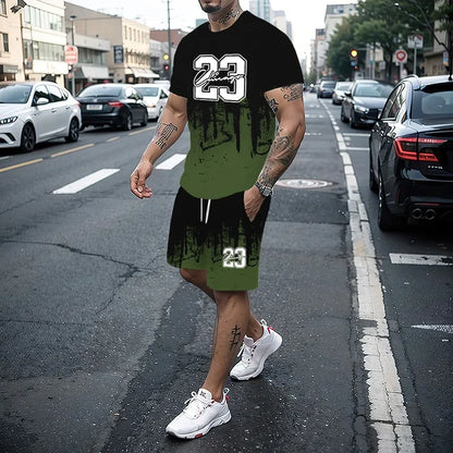 Men's Summer 2-Piece 3D Print T-Shirt