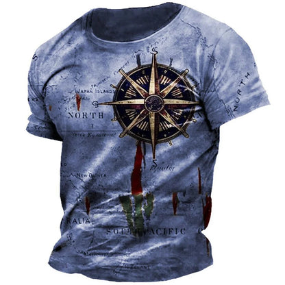 Men's Nautical Compass Tee – Summer Casual